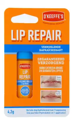 De Online Drogist O'keeffe's lip repair cooling relief lip balm 4,2gr aanbieding