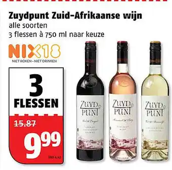 Poiesz Zuydpunt Zuid-Afrikaanse wijn 750ml aanbieding