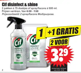 Dirk Cif disinfect & shine aanbieding