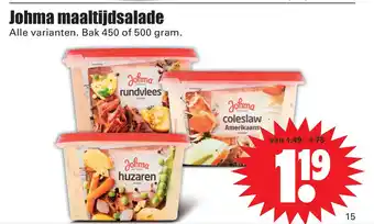 Dirk Johma maaltiidsalade aanbieding