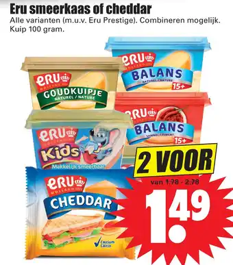 Dirk Eru smeerkaas of cheddar aanbieding