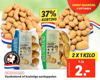 Lidl Vastkokend of kruimige aardappelen aanbieding