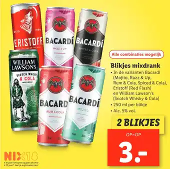 Lidl Blikjes mixdrank aanbieding