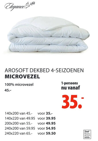 Lion Beddenshop AROSOFT DEKBED 4-SEIZOENEN MICROVEZEL aanbieding