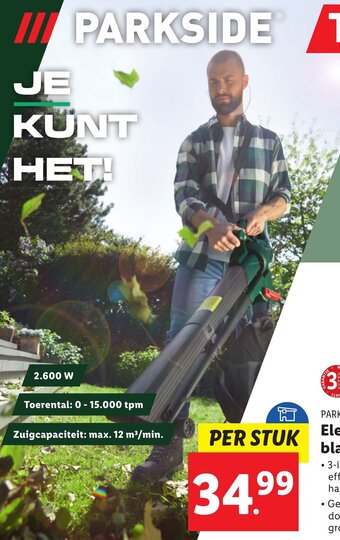 Lidl PARKSIDE Elektrische bladblazer aanbieding