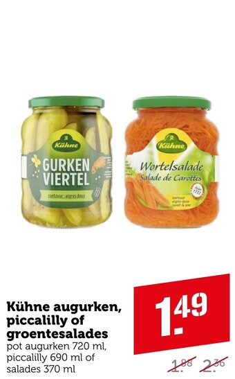 Coop Kühne augurken, piccalilly of groentesalades aanbieding