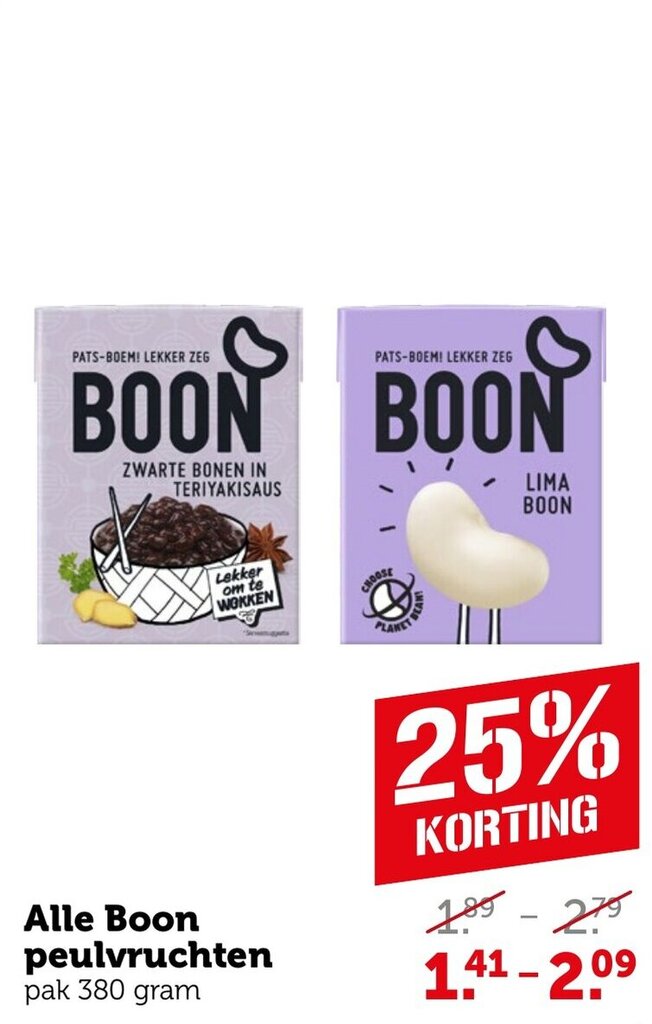Coop Alle Boon peulvruchten pak 380 gram aanbieding