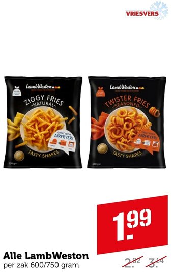 Coop Alle LambWeston per zak 600/750 gram aanbieding
