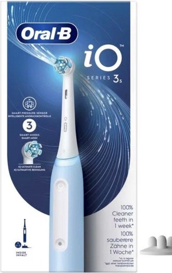 Expert Oral b io3 + 1 opzetborstel tandenborstel blauw aanbieding