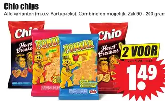 Dirk Chio Chips 2*90-200g aanbieding