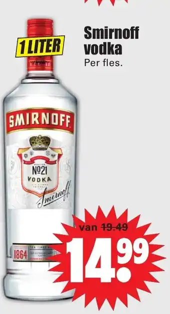 Dirk Smirnoff Vodka no.21 1L aanbieding