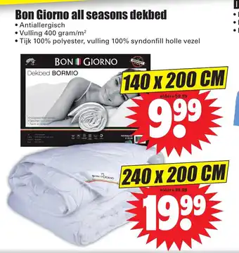 Dirk Bon Giorno All Seasons dekbed 140*200 cm aanbieding