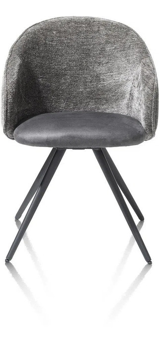 Xooon Owen, armstoel 4-poots zwart (rob) - draaibaar - stof calabria - antraciet aanbieding
