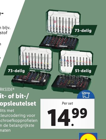 Lidl PARKSIDE Bit- of bit-/ dopsleutelset aanbieding