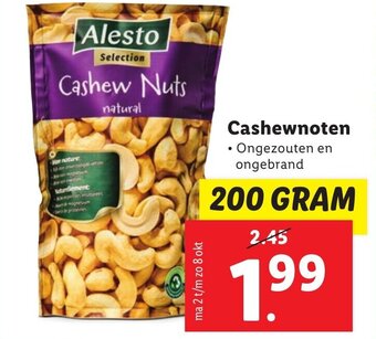 Lidl Cashewnoten 200g aanbieding