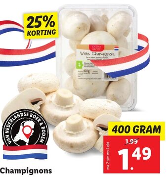 Lidl Champignons 400 GRAM aanbieding