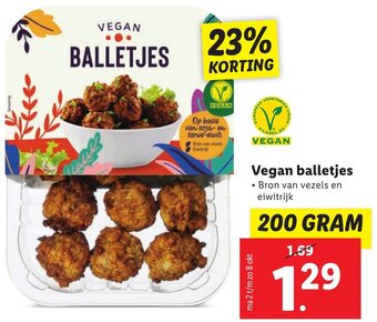 Lidl Vegan balletjes 200g aanbieding