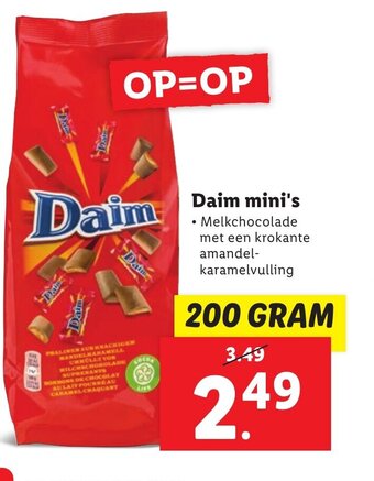 Lidl Daim mini's  200g aanbieding