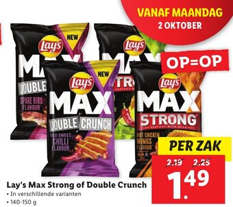 Lidl Lay's Max Strong of Double Crunch aanbieding