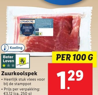 Lidl Zuurkoolspek 100g aanbieding