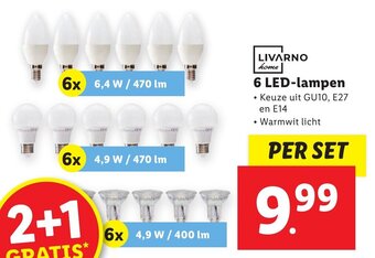 Lidl LIVARNO home. 6 LED-lampen aanbieding