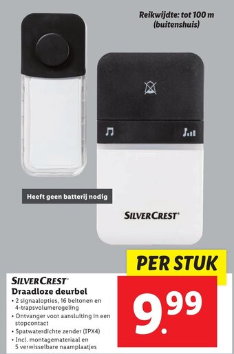 Lidl SILVERCREST Draadloze deurbel aanbieding