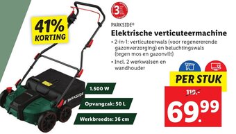 Lidl PARKSIDE Elektrische verticuteermachine aanbieding