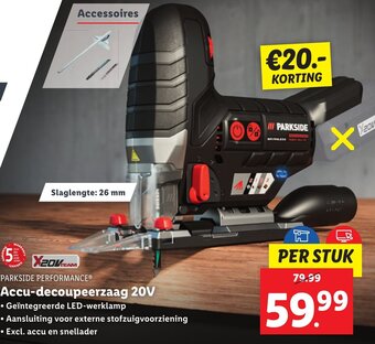 Lidl PARKSIDE PERFORMANCE Accu-decoupeerzaag 20V aanbieding