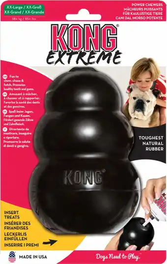 Bol.com Kong extreme – hondenspeelgoed – duurzaam rubber – zwart - xxl - vanaf 38+ kg aanbieding