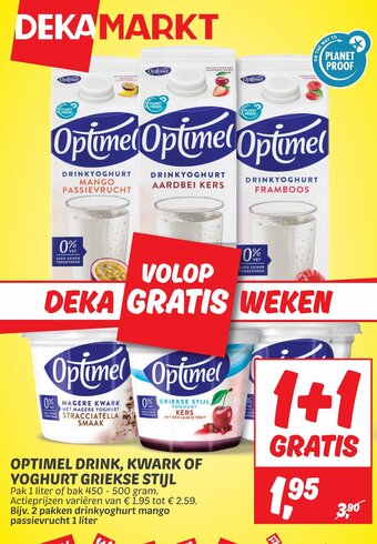 Dekamarkt OPTIMEL DRINK, KWARK OF YOGHURT GRIEKSE STIJL aanbieding