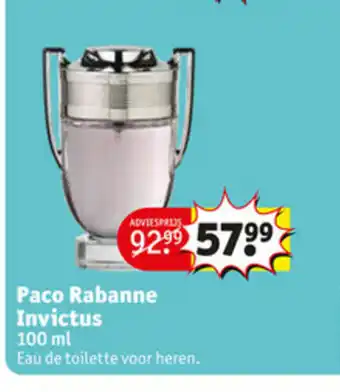 Kruidvat Paco Rabanne Invictus 100 ml aanbieding