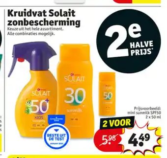 Kruidvat Solait Zonbescherming 2 x 50 ml aanbieding