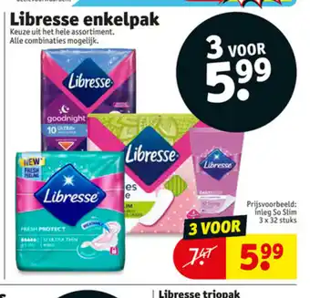 Kruidvat Libresse Enkelpak 3 x 32 stuks aanbieding