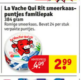 Kruidvat La Vache Qui Rit Smeerkaaspuntjes Familiepak 384 gram aanbieding