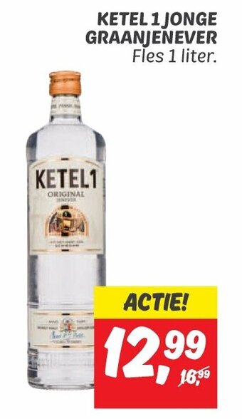 Dekamarkt KETEL 1 JONGE GRAANJENEVER Fles 1 liter. aanbieding