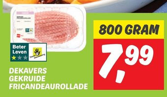 Dekamarkt GEKRUIDE FRICANDEAUROLLADE 800 GRAM aanbieding