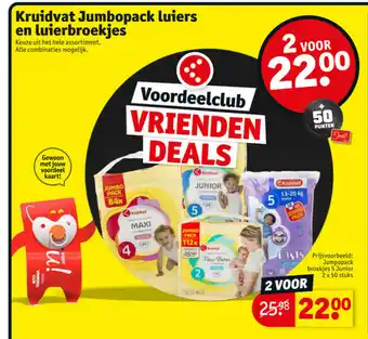 Kruidvat Jumbopack Luiers en Luierbroekjes 2 x 50 stuks aanbieding