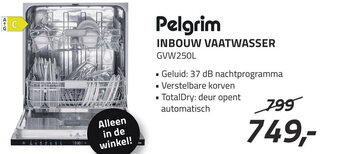 Obbink Pelgrim INBOUW VAATWASSER GVW250L aanbieding