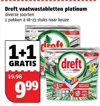 Poiesz Dreft vaatwastabletten platinum aanbieding