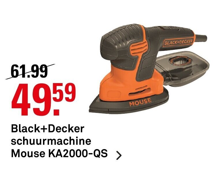 Black+Decker Schuurmachine Mouse KA2000QS aanbieding bij Karwei