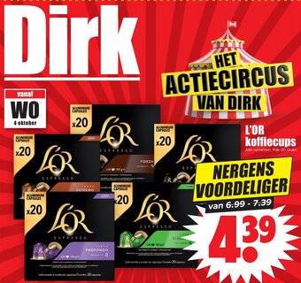 Dirk L'OR koffiecups 20 stuks aanbieding