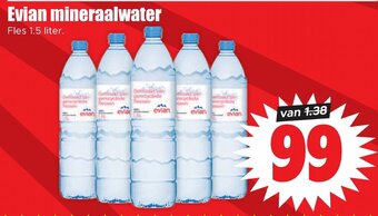 Dirk Evian mineraalwater 1.5 liter aanbieding