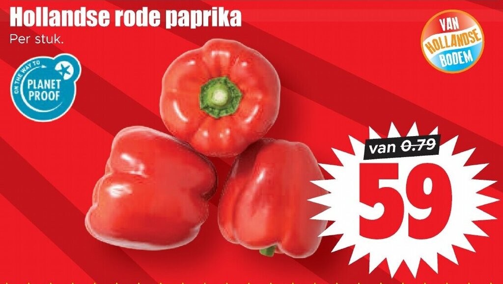 Hollandse rode paprika aanbieding bij Dirk