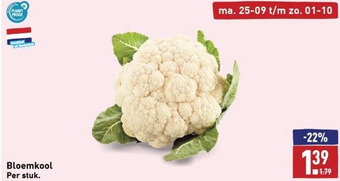 ALDI Bloemkool per stuk. aanbieding