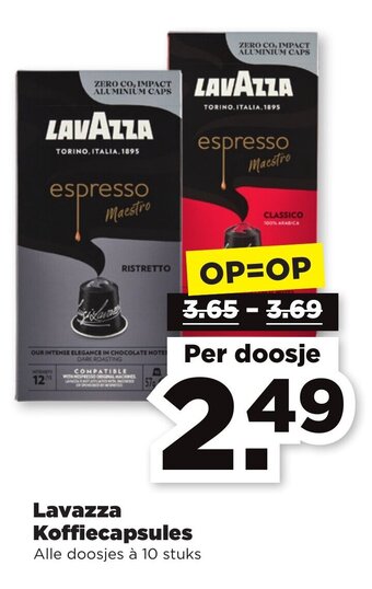 PLUS Lavazza Koffiecapsules 10stuks aanbieding