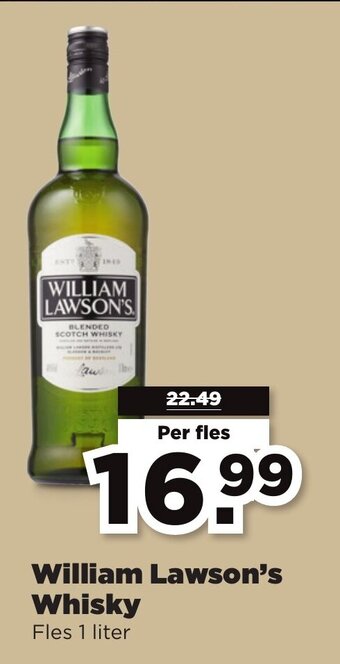 PLUS William Lawson's Whisky 1 liter aanbieding