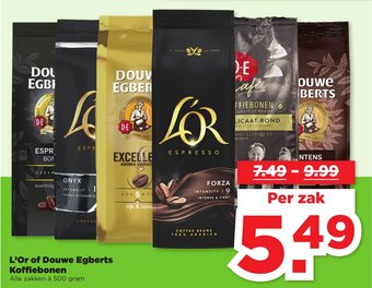 PLUS L'Or of Douwe Egberts Koffiebonen 500 gram aanbieding
