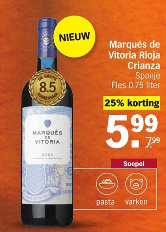 Albert Heijn Marqués de Vitoria Rioja Crianza Fles 0.75 liter aanbieding