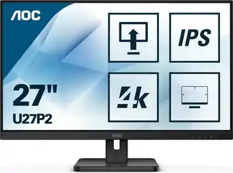 Bol.com Aoc u27p2 - 4k ips monitor - 27 inch aanbieding