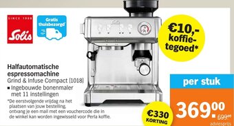 Albert Heijn Halfautomatische espressomachine aanbieding